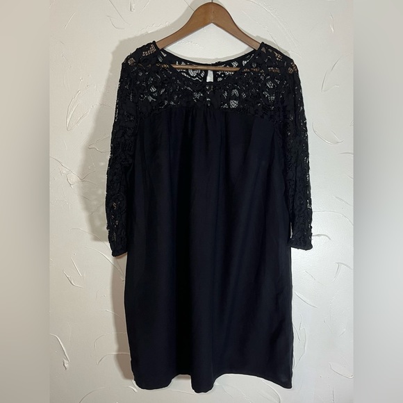 Old Navy Black Shift Dress w/ Top Lace Lining SZ XL - Picture 4 of 12